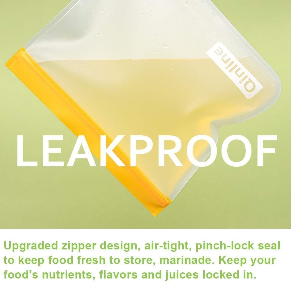 Reusable Food Storage Bags – 10‑Pack Silicone Freezer Bags, Extra Thick Leakproof Reusable Lunch Bags for Salad, Fruit & Snacks, Includes 2 Gallon, 4 Sandwich & 4 Snack Bags - Image 4