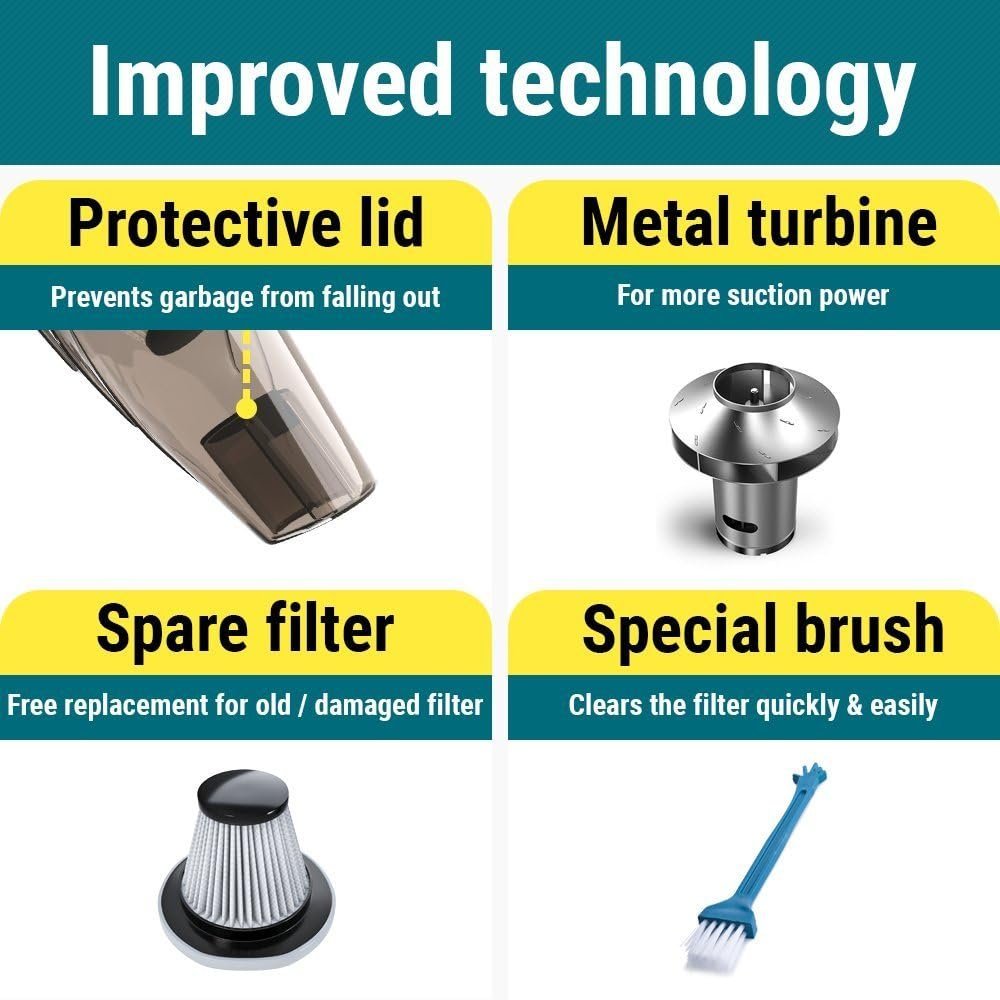 THISWORX Car Vacuum Cleaner – Portable High-Power Handheld Vacuum with 3 Attachments, 16 ft Cord & Storage Bag, 12V Auto Interior Detailing Accessory (Black) - Image 2