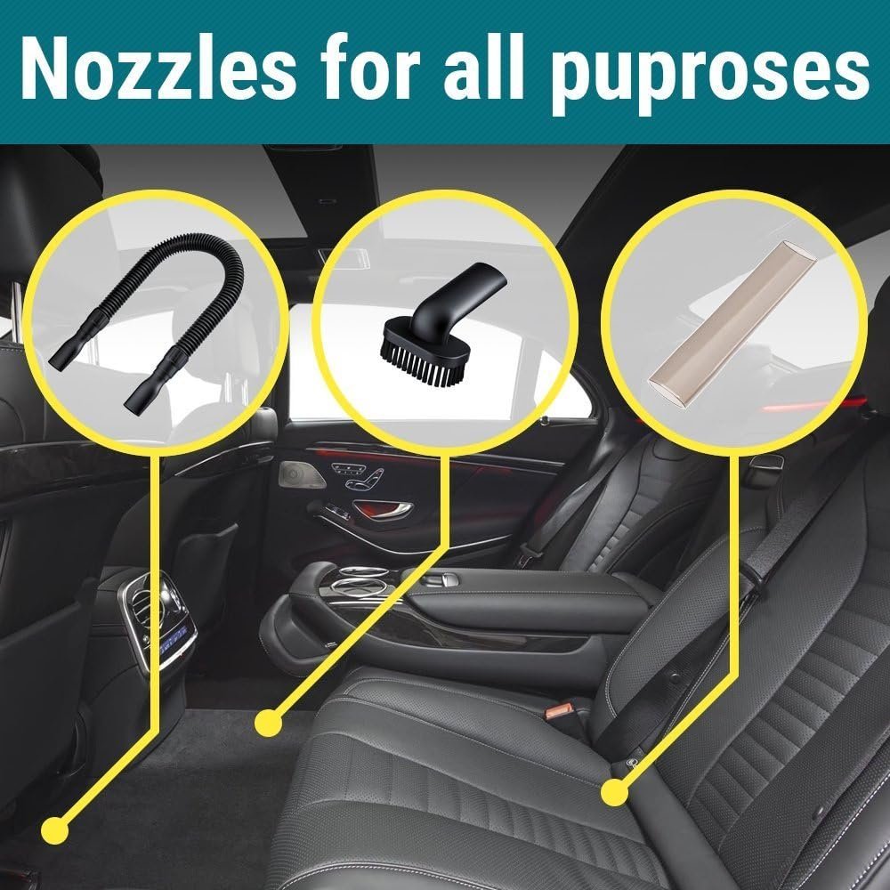 THISWORX Car Vacuum Cleaner – Portable High-Power Handheld Vacuum with 3 Attachments, 16 ft Cord & Storage Bag, 12V Auto Interior Detailing Accessory (Black) - Image 3