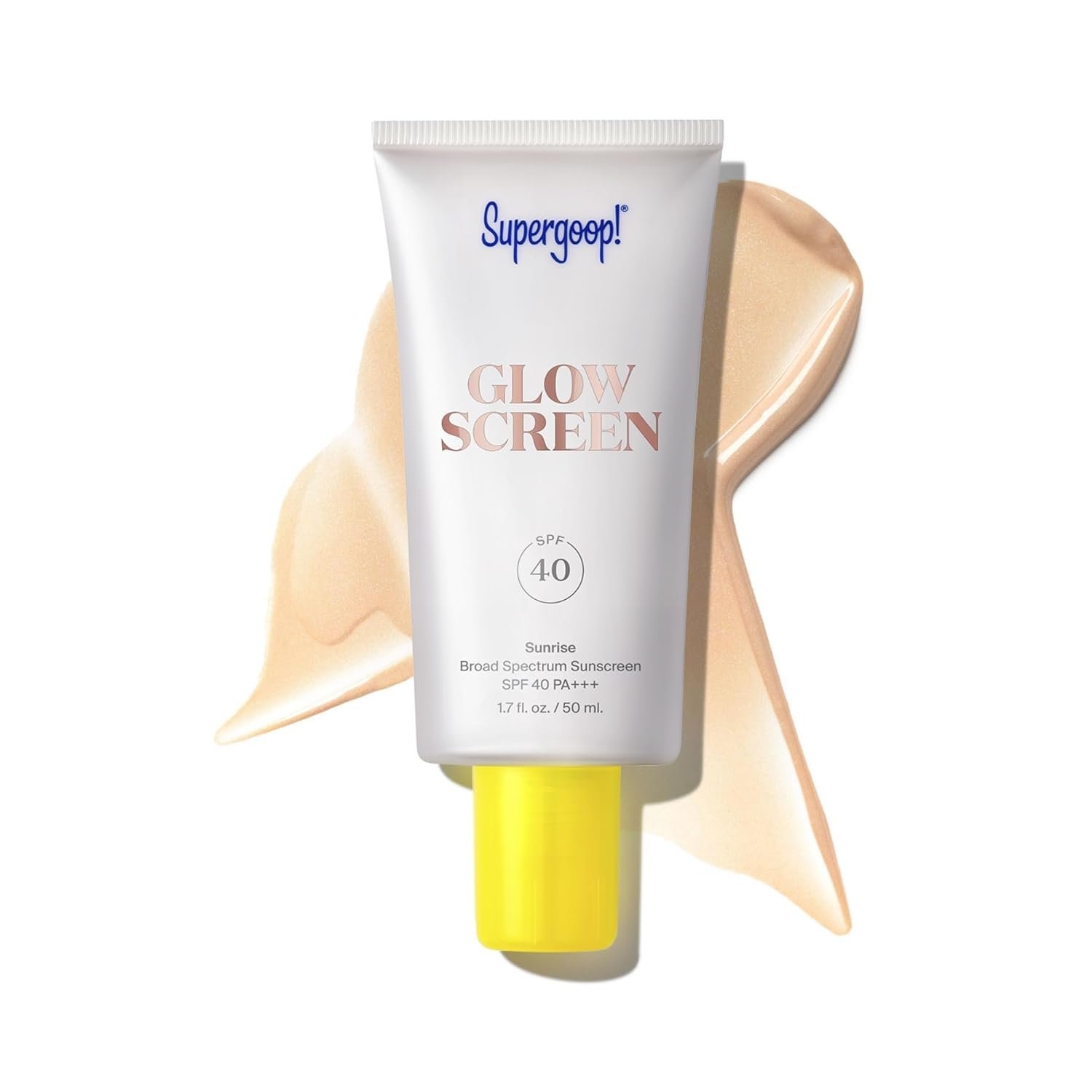 Supergoop! Glowscreen SPF 40 Tinted Sunscreen and Glowy Primer, Sunrise Champagne Glow, 1.7 fl oz