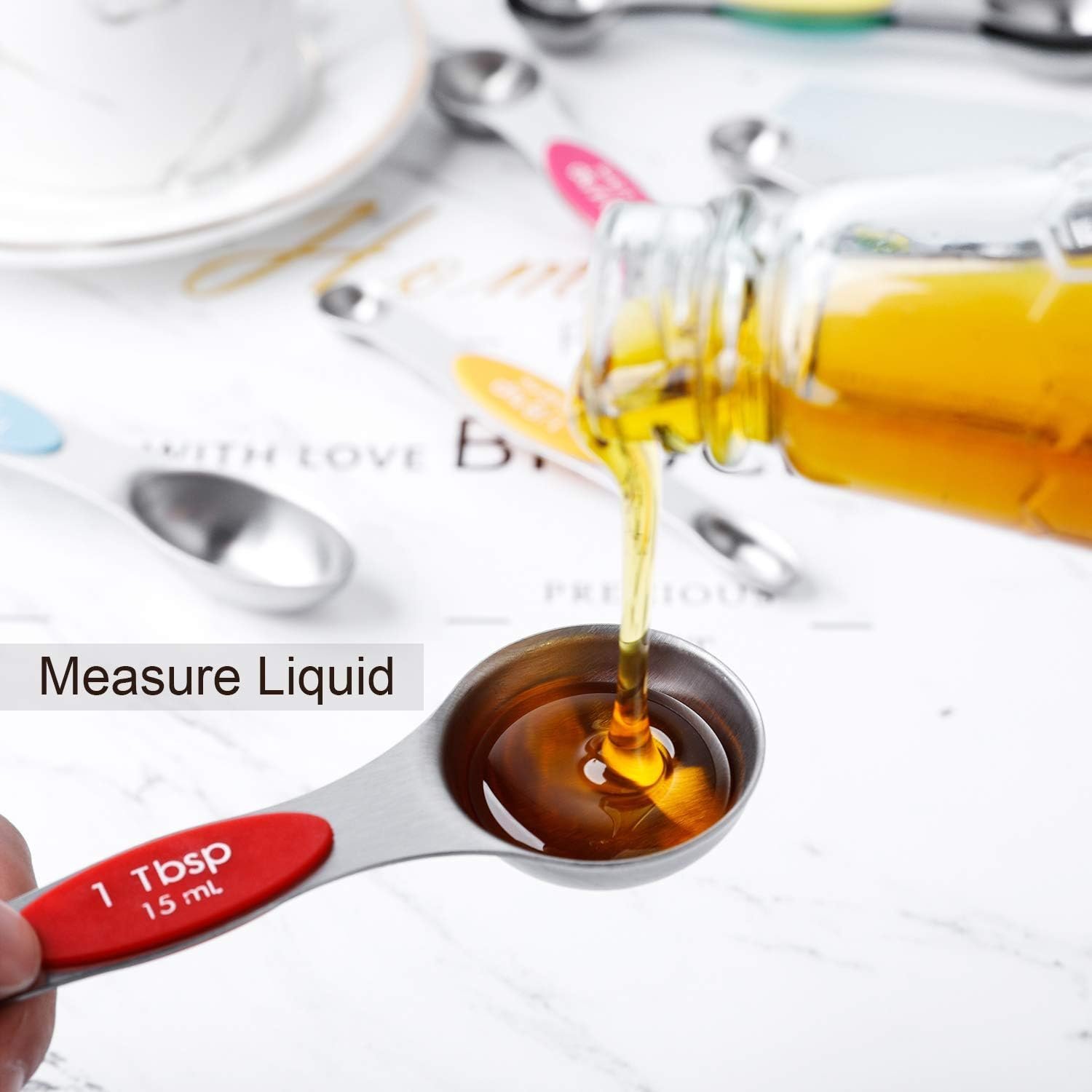 Magnetic Measuring Spoons Set – Stainless Steel, Stackable Dual-Sided Teaspoons & Tablespoons for Dry and Liquid Ingredients, Set of 6 - Image 7