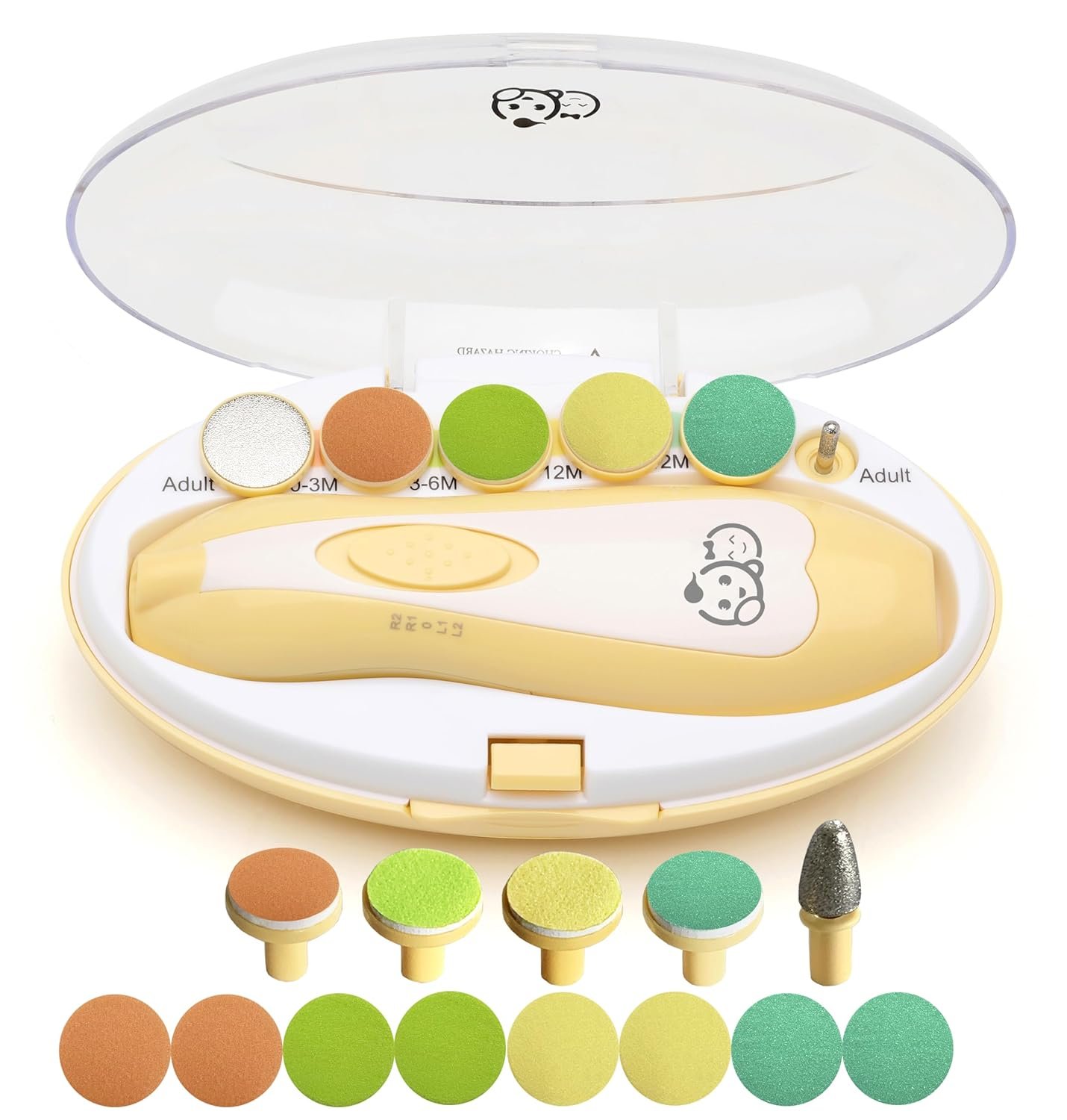 Royal Angels Baby Nail Trimmer 21-in-1 Electric Nail File Kit with Labeled Case & 13 Replacement Heads – Safe Nail Care for Newborns, Babies & Toddlers (Blue) - Image 17