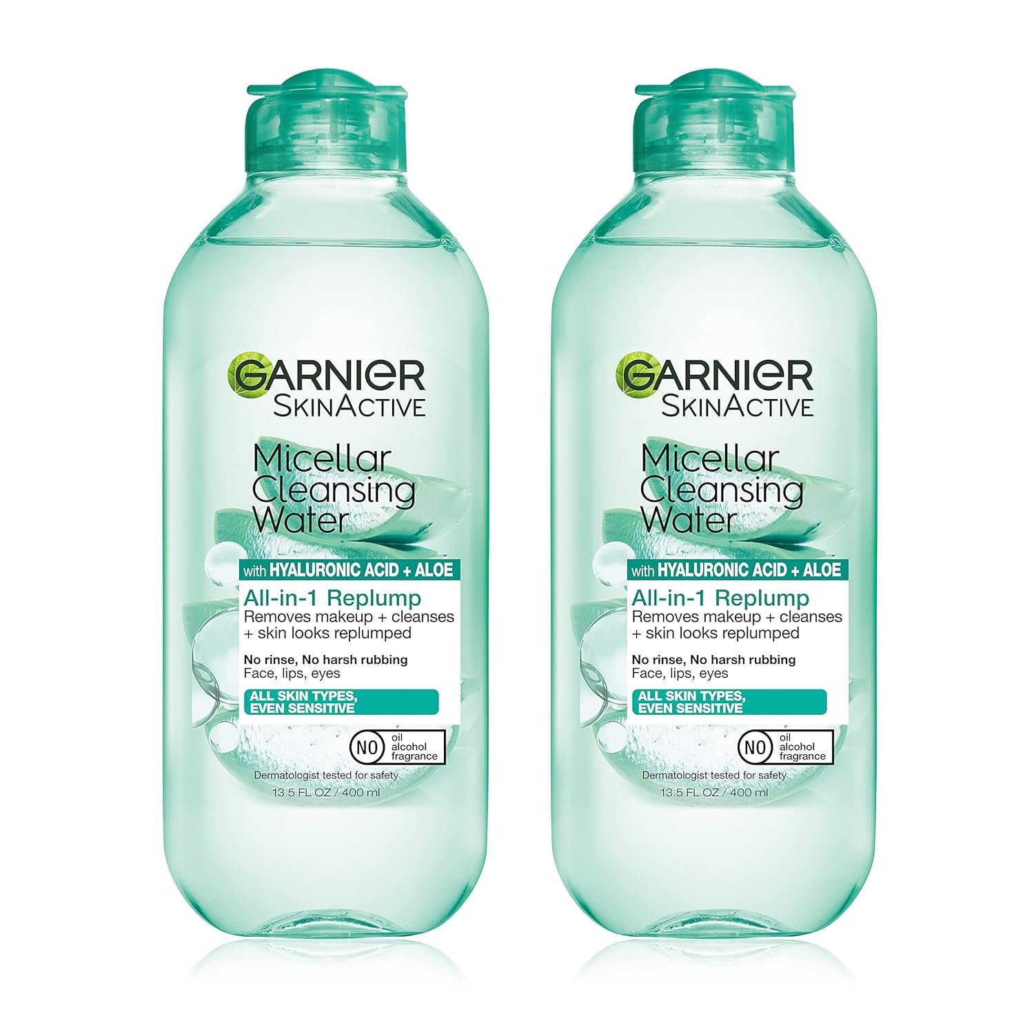 Garnier Micellar Water with Hyaluronic Acid Facial Cleanser and Makeup Remover Hydrating Vegan Unscented 13.5 Fl Oz Pack of 2 - Image 2