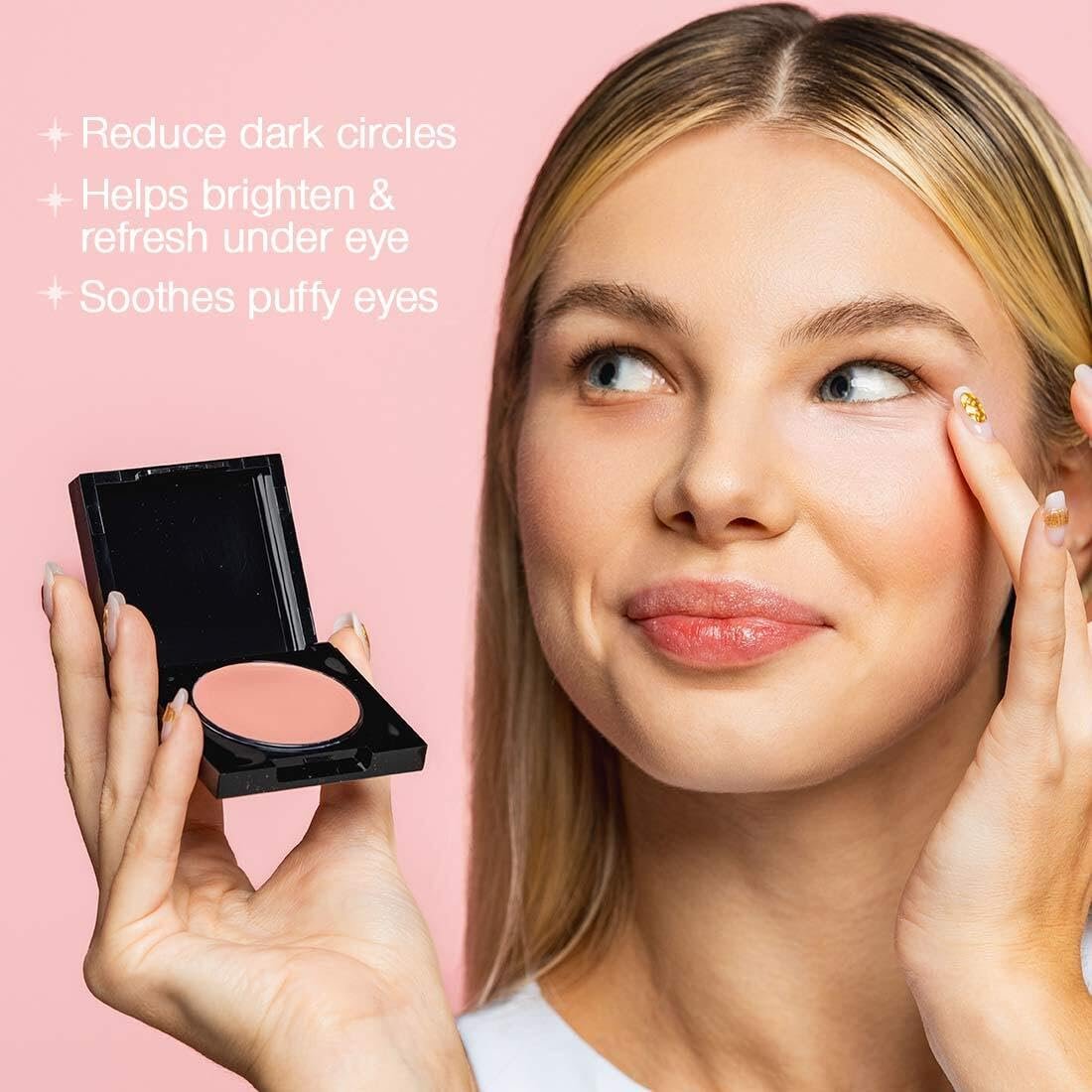 Palladio Under Eye Brightener – Conceals, Brightens, and Reduces Appearance of Dark Circles with Caffeine, Peptides & Vitamin E, Tired Skin Color Correcting Brightener & Primer, Light to Medium (Soft Pink) - Image 4