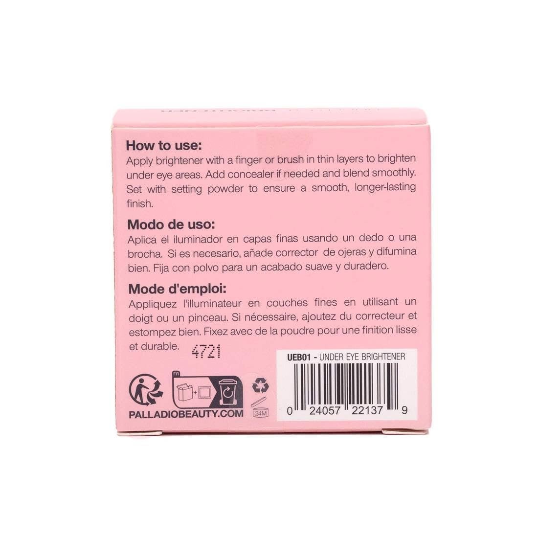 Palladio Under Eye Brightener – Conceals, Brightens, and Reduces Appearance of Dark Circles with Caffeine, Peptides & Vitamin E, Tired Skin Color Correcting Brightener & Primer, Light to Medium (Soft Pink) - Image 7