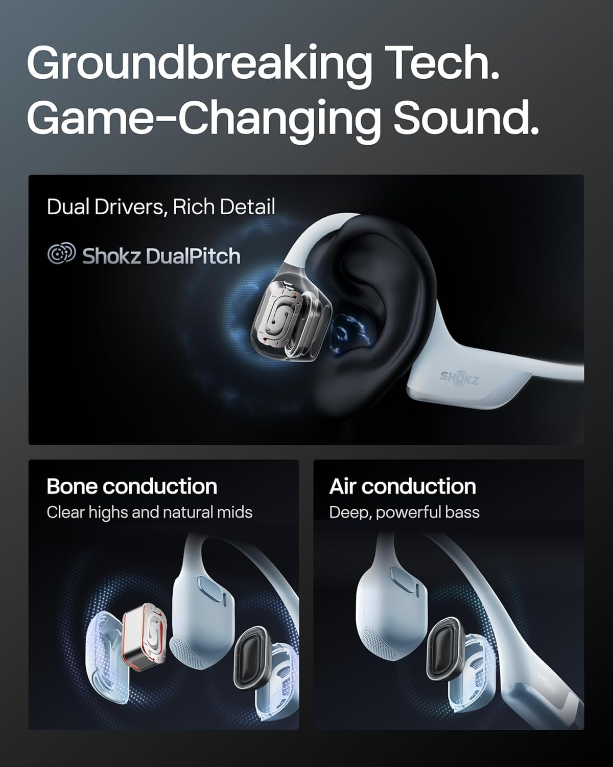 SHOKZ OpenRun Pro 2 Bone Conduction Open-Ear Bluetooth Headphones Wireless Sports Earphones with Deep Bass and Smart Mic - Image 14