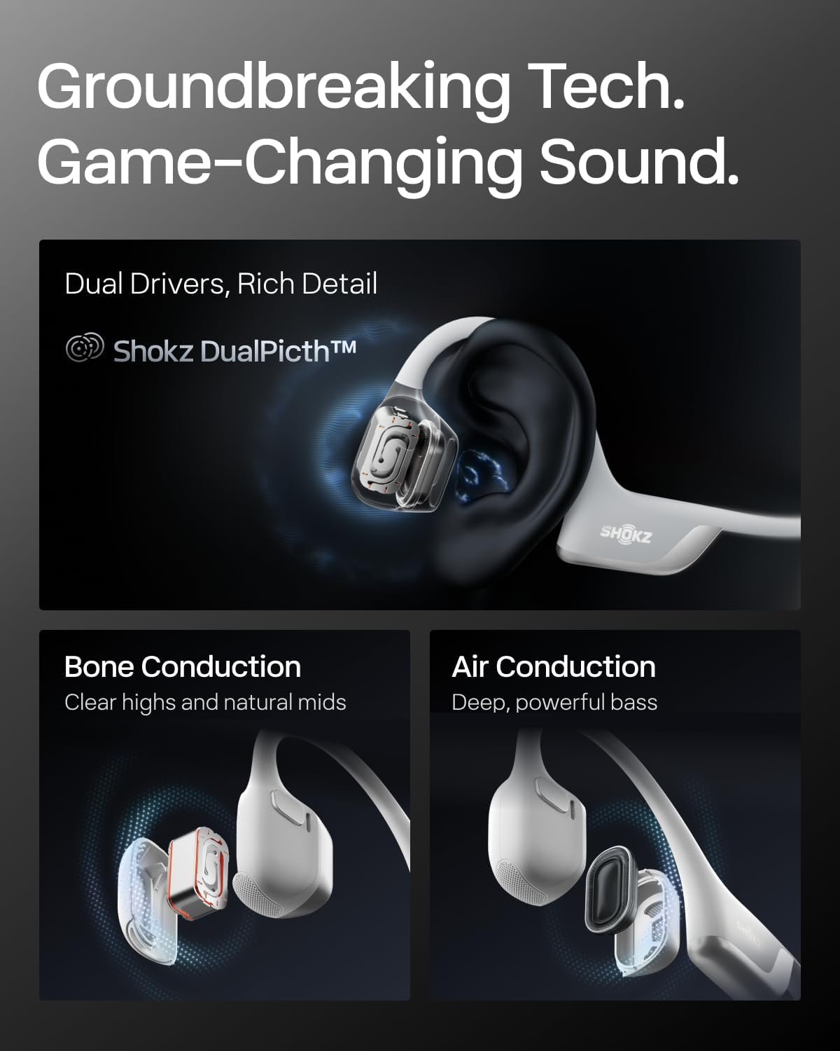 SHOKZ OpenRun Pro 2 Bone Conduction Open-Ear Bluetooth Headphones Wireless Sports Earphones with Deep Bass and Smart Mic - Image 35