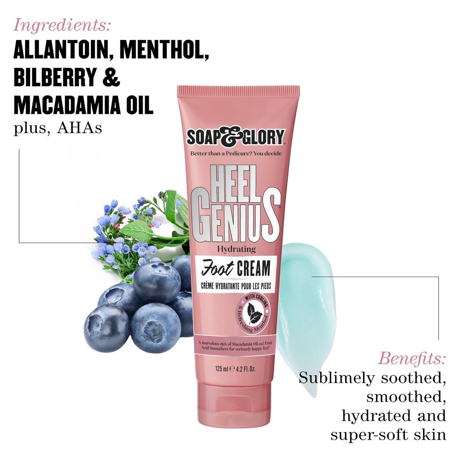 Soap & Glory Heel Genius Foot Cream for Dry, Cracked Heels – AHA Exfoliating & Hydrating Heel Repair (4.2 oz) - Image 2