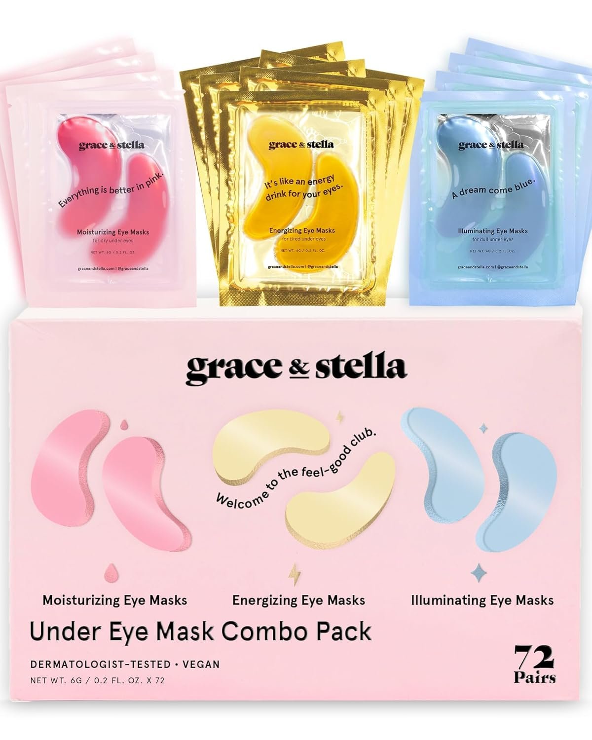 grace and stella Under Eye Mask Gel Patches for Dark Circles Puffy Eyes and Undereye Bags Vegan (24 Pairs, Gold) - Image 13