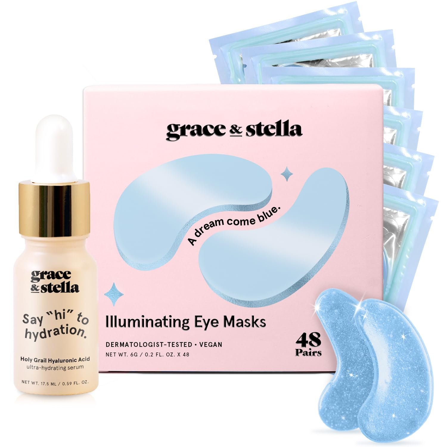 grace and stella Under Eye Mask Gel Patches for Dark Circles Puffy Eyes and Undereye Bags Vegan (24 Pairs, Gold) - Image 9