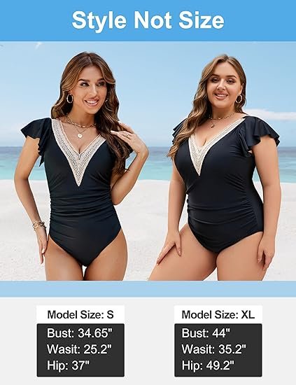 Blooming Jelly Women’s One-Piece Swimsuit – Tummy Control Slimming Bathing Suit with Ruffle and Lace Detail - Image 5