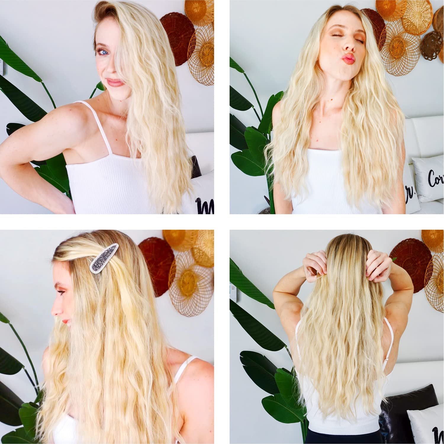 TOP4EVER 3-Barrel Curling Iron – 1″ Ceramic Hair Waver & Crimper for Beach Waves (Pink) - Image 6